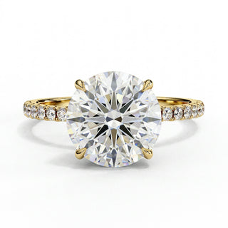 Mira Round Pavé Solitaire - round brilliant pavé engagement ring, handcrafted in Byron Bay Hinterland, Australia by Lucano