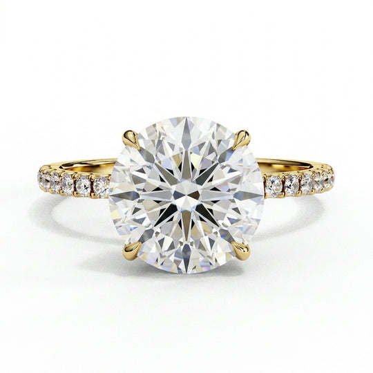 Mira Round Pavé Solitaire - round brilliant pavé engagement ring, handcrafted in Byron Bay Hinterland, Australia by Lucano