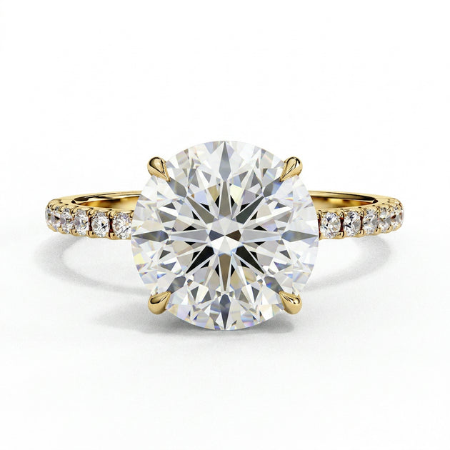Mira Round Pavé Solitaire - round brilliant pavé engagement ring, handcrafted in Byron Bay Hinterland, Australia by Lucano