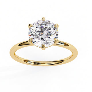 Helios Round Solitaire Lumière - round brilliant engagement ring - front view - Lucano