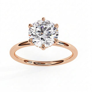Helios Round Solitaire Lumière - round brilliant engagement ring - three-quarter view - Lucano