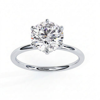 Helios Round Solitaire Lumière - round brilliant engagement ring - side profile - Lucano