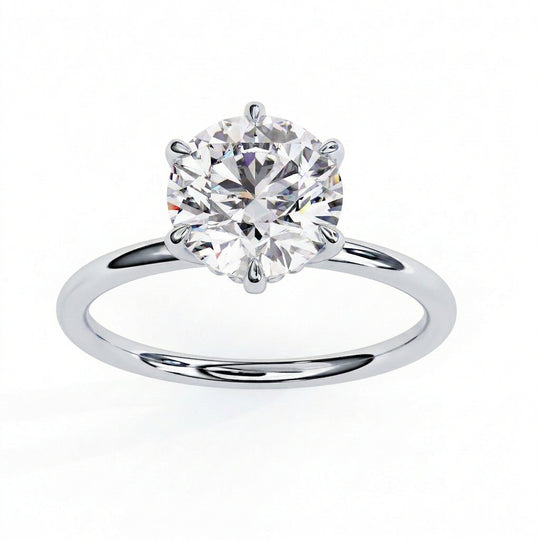 Helios Round Solitaire Lumière - round brilliant engagement ring - side profile - Lucano