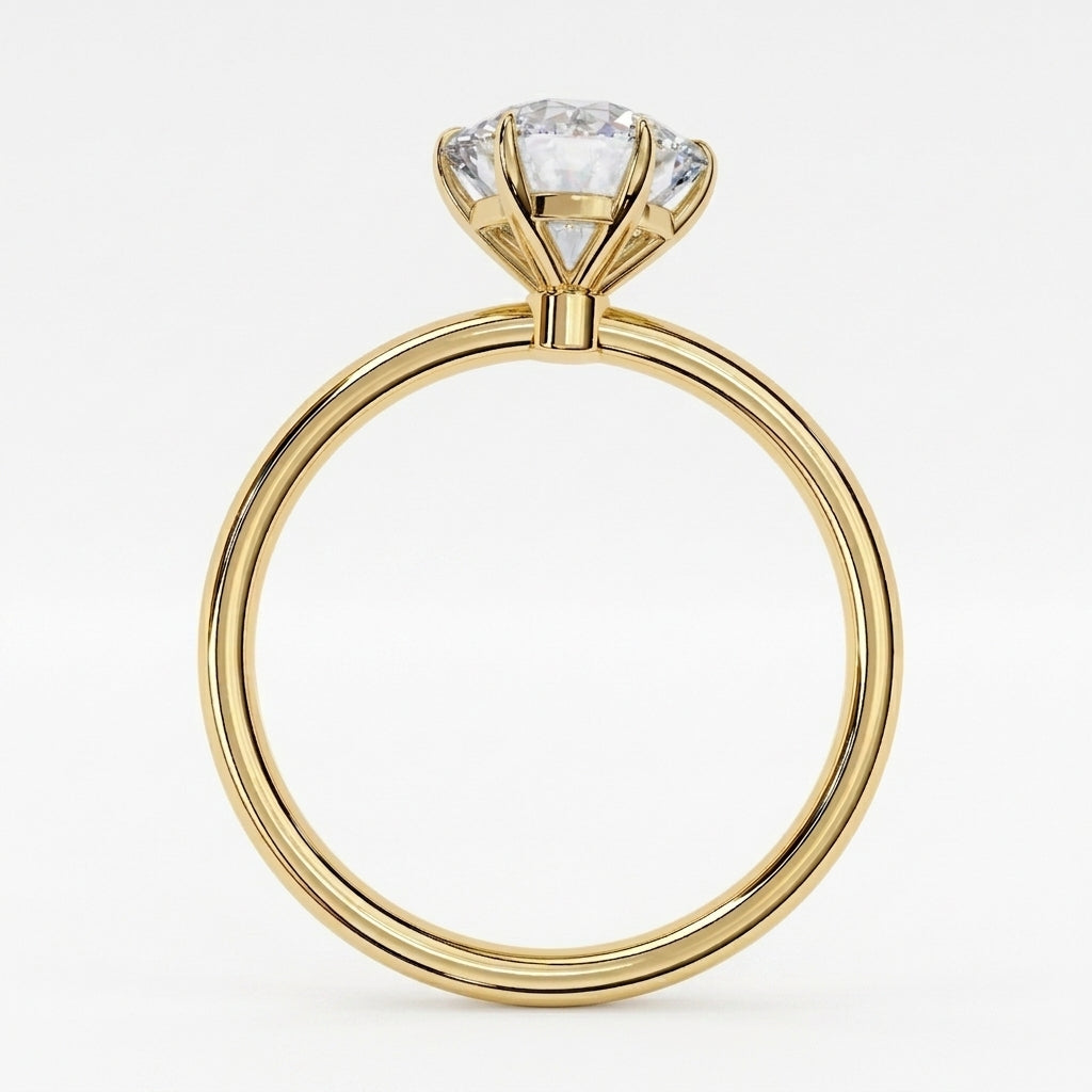 Helios Round Solitaire Lumière - round brilliant engagement ring - top view - Lucano