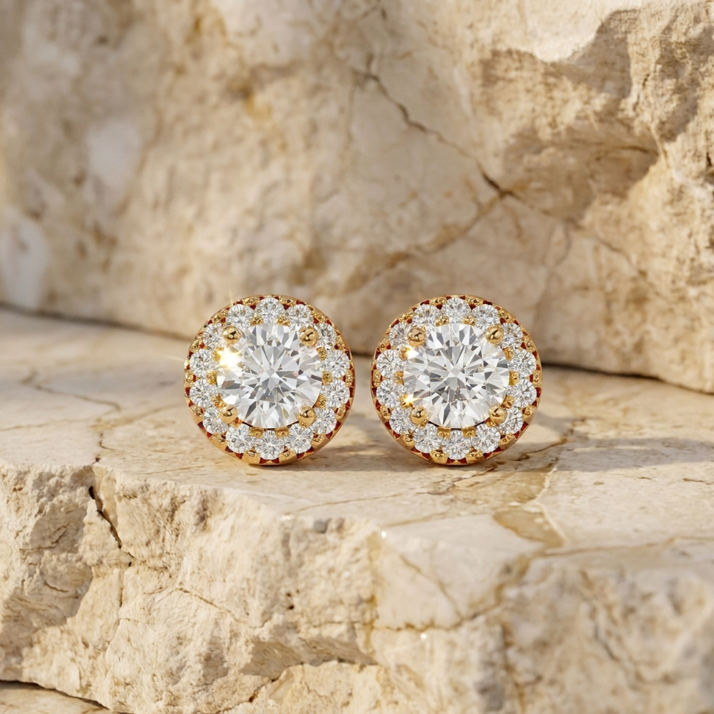 Aurora Earrings - diamond stud earrings - handmade in the Byron Bay Hinterland, Australia by Lucano