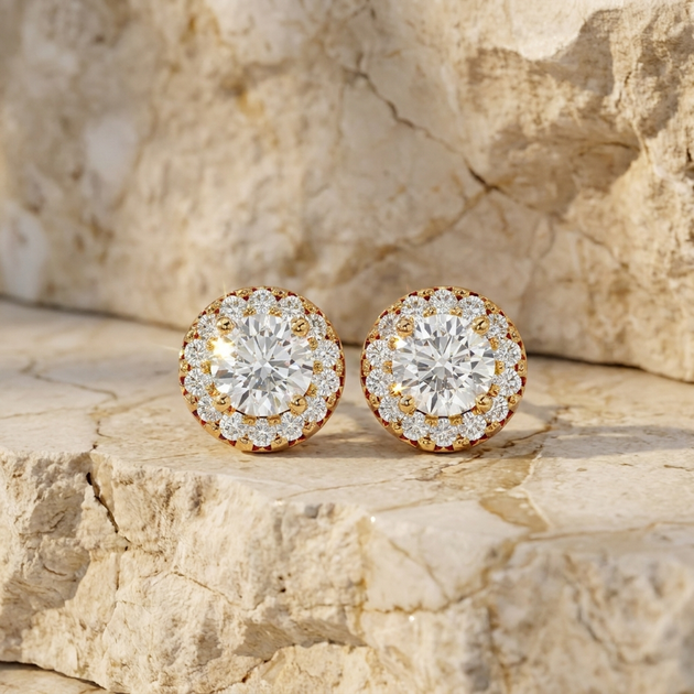 Aurora Earrings - diamond stud earrings - handmade in the Byron Bay Hinterland, Australia by Lucano