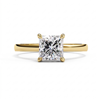 Reale Princess Solitaire - princess cut engagement ring - front view - Lucano