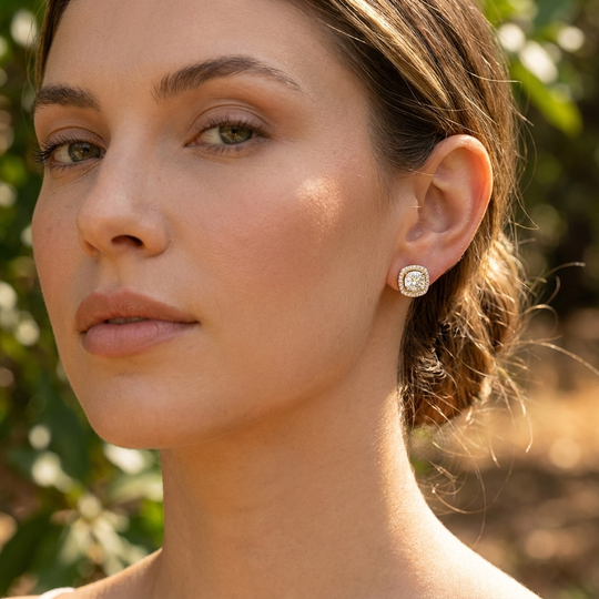 Seraphina Studs - diamond stud earrings - handmade in the Byron Bay Hinterland, Australia by Lucano