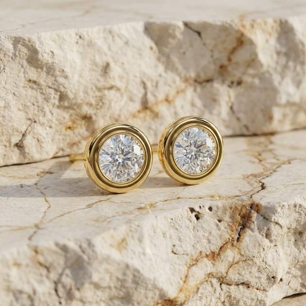 Astra Studs - diamond stud earrings - handmade in the Byron Bay Hinterland, Australia by Lucano