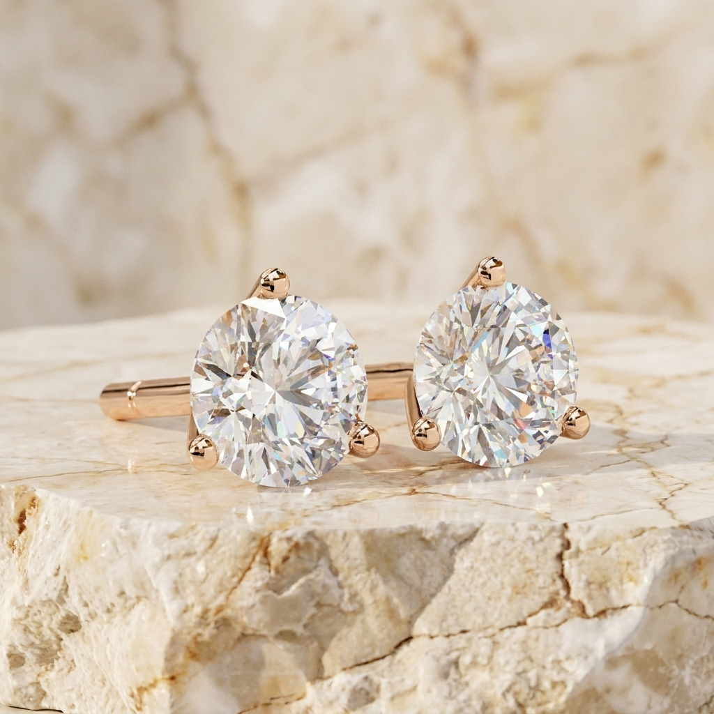 Nova Studs - diamond stud earrings - handmade in the Byron Bay Hinterland, Australia by Lucano