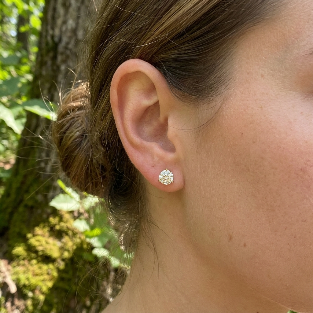 Nova Studs - diamond stud earrings - handmade in the Byron Bay Hinterland, Australia by Lucano