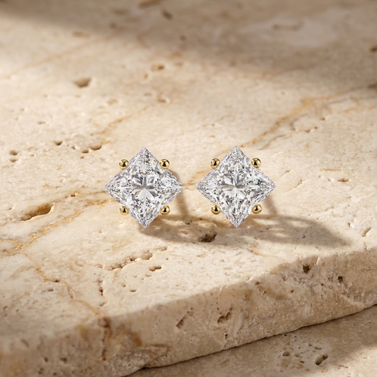 Stella Studs - diamond stud earrings - handmade in the Byron Bay Hinterland, Australia by Lucano