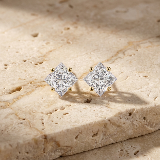 Stella Studs - diamond stud earrings - handmade in the Byron Bay Hinterland, Australia by Lucano
