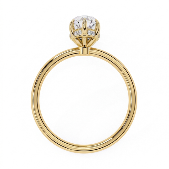 Ember Marquise Diamond Ring - marquise diamond engagement ring - three-quarter view - Lucano