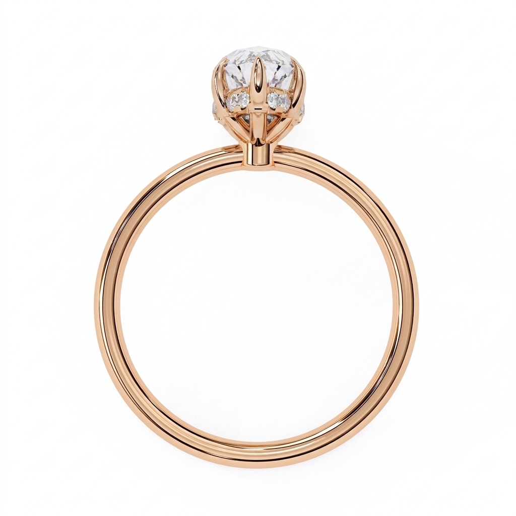 Ember Marquise Diamond Ring - marquise diamond engagement ring - top view - Lucano