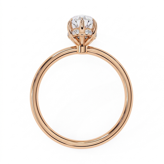 Ember Marquise Diamond Ring - marquise diamond engagement ring - top view - Lucano