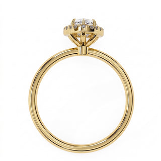 Halo Lumina Pear Solitaire - pear halo engagement ring - top view - Lucano