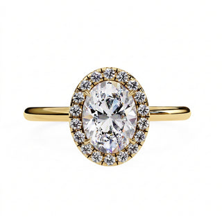Halo Lumina Oval Solitaire - oval halo engagement ring - front view - Lucano