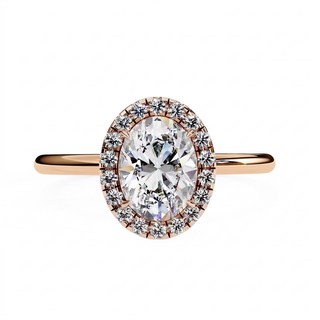 Halo Lumina Oval Solitaire - oval halo engagement ring - on hand - Lucano