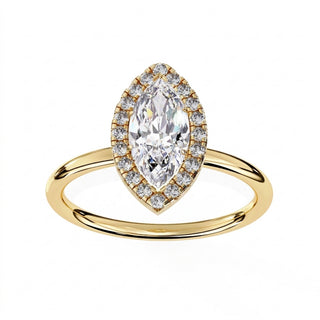 Halo Lumina Marquise Solitaire - marquise halo engagement ring - front view - Lucano