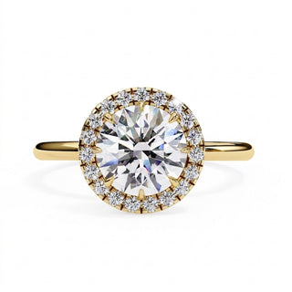 Halo Lumina Round Solitaire - round halo engagement ring - front view - Lucano
