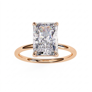 Vesper Radiant Hidden Halo Ring - radiant hidden halo engagement ring - top view - Lucano