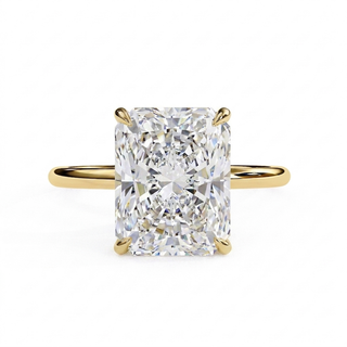 Vesper Radiant Hidden Halo Ring - radiant hidden halo engagement ring - front view - Lucano