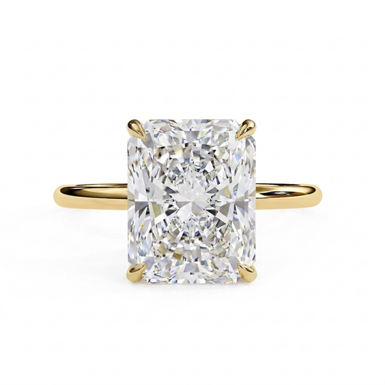 Vesper Radiant Hidden Halo Ring - radiant hidden halo engagement ring - front view - Lucano