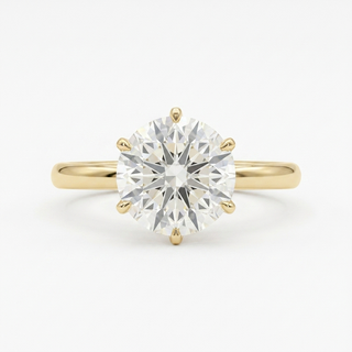 Helios Round Solitaire - round brilliant solitaire engagement ring - front view - Lucano