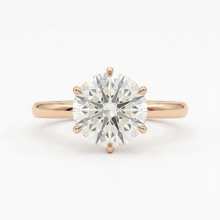 Helios Round Solitaire - round brilliant solitaire engagement ring - detail close-up - Lucano