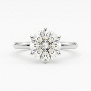 Helios Round Solitaire - round brilliant solitaire engagement ring - side profile - Lucano