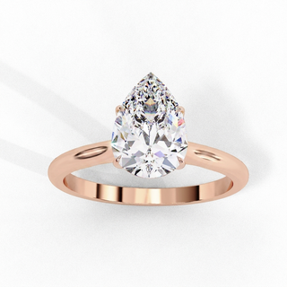 Goccia Pear Solitaire - pear cut solitaire engagement ring - side profile - Lucano