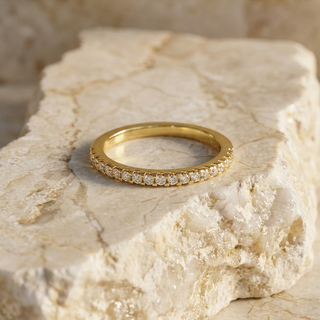 Aurora Pavé Eternity Ring - pavé diamond eternity ring - on hand - Lucano