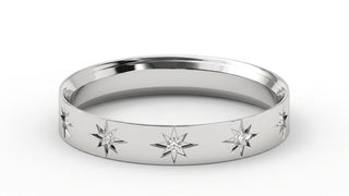 Stellaria Stardust Bangle Ring - diamond stacking ring - angled view - Lucano