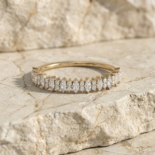 Alternanza Marquise Eternity Ring - marquise diamond eternity ring - on hand - Lucano
