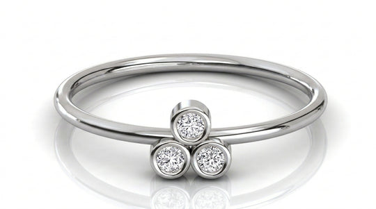 Trifoglio Cluster Ring - trefoil diamond cluster ring - side profile - Lucano