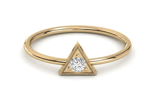 Saetta Triangle Ring - triangle diamond ring - front view - Lucano