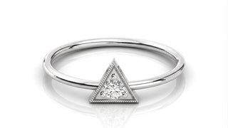 Saetta Triangle Ring - triangle diamond ring - side profile - Lucano