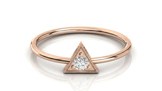Saetta Triangle Ring - triangle diamond ring - detail close-up - Lucano