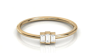 Tre Baguette Ring - baguette diamond ring - front view - Lucano