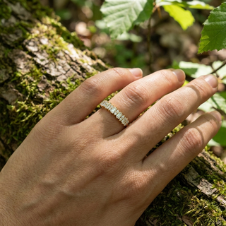 Aurelia Baguette Ring - baguette diamond eternity ring - on hand - Lucano