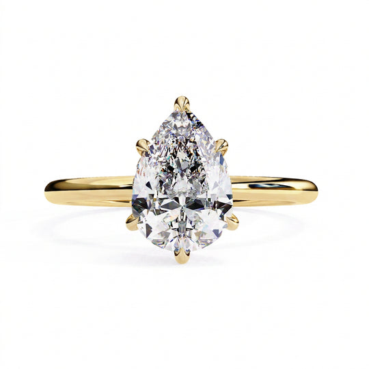 Ember Pear Ring - pear cut diamond engagement ring - front view - Lucano