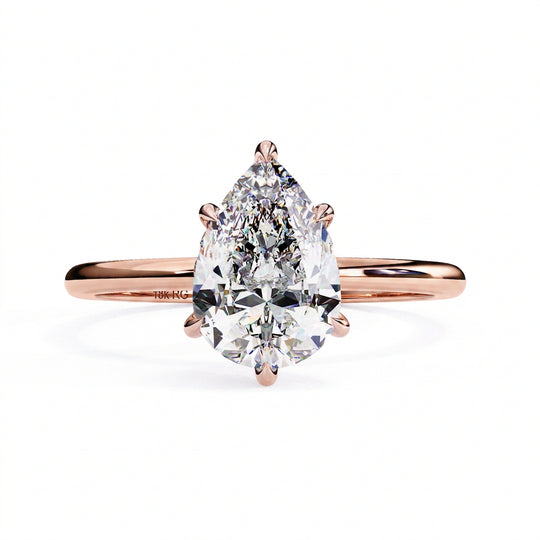 Ember Pear Ring - pear cut diamond engagement ring - detail close-up - Lucano