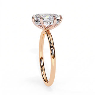 Ember Pear Ring - pear cut diamond engagement ring with six-claw basket setting - Lucano