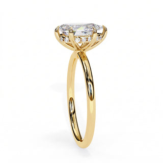 Ember Pear Ring - pear cut diamond engagement ring - top view - Lucano