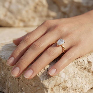 Ember Pear Ring - pear cut diamond engagement ring - side profile - Lucano