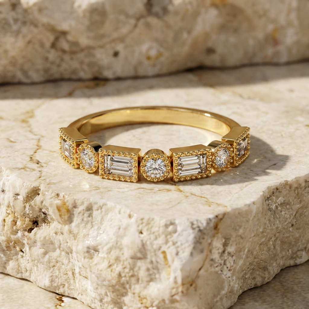 Brio Ring - diamond eternity ring - front view - Lucano
