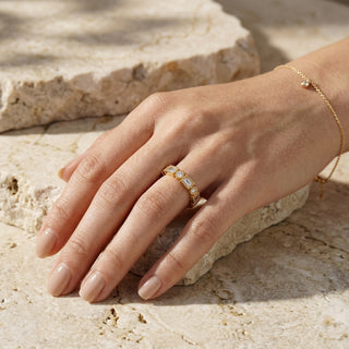 Brio Ring - diamond eternity ring - on hand - Lucano