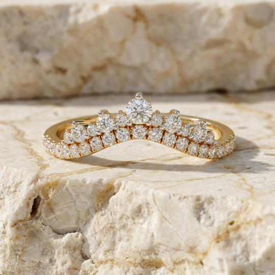 Tiara Ring - diamond eternity ring - front view - Lucano