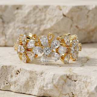 Petal Ring - 4ct diamond eternity ring - front view - Lucano